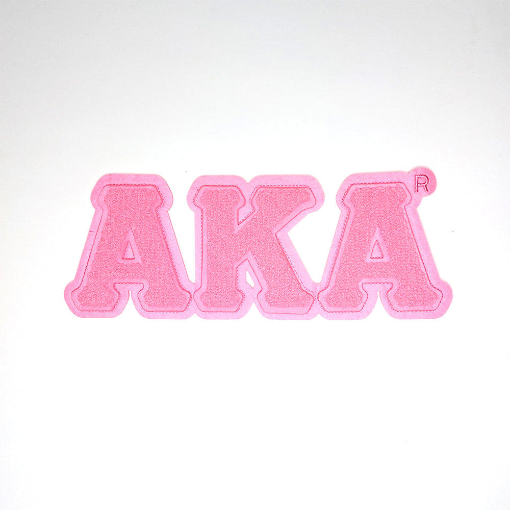 10" Pink AKA chenille iron-on