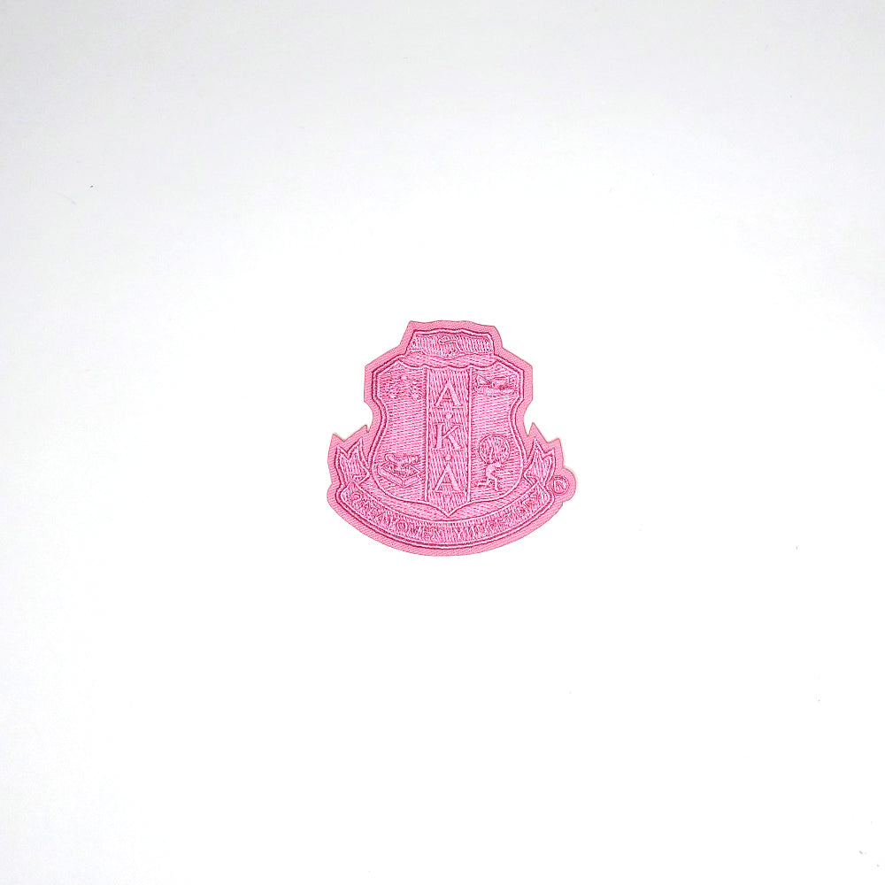 3' pink Crest iron-on