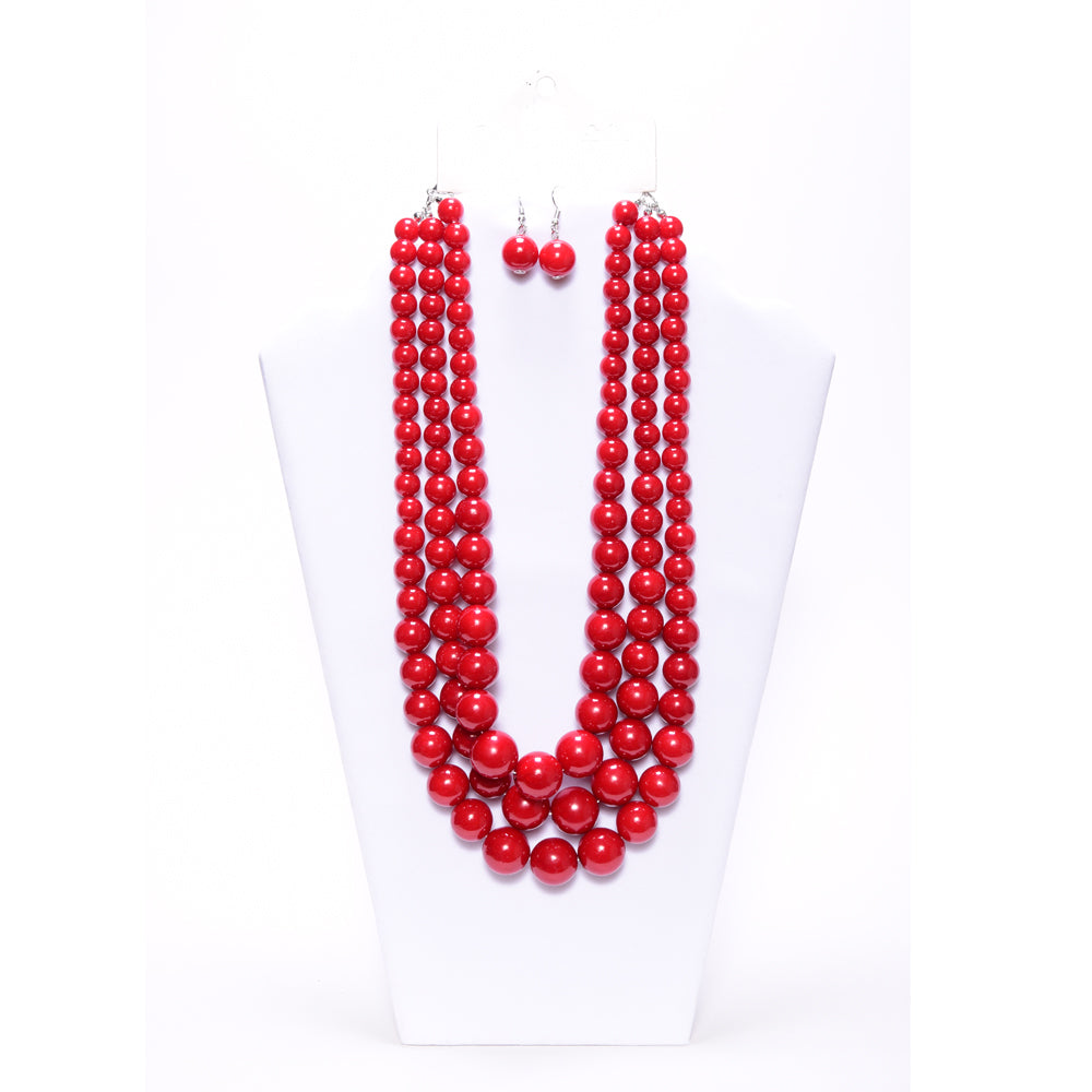 Red 3-Strand Pearls