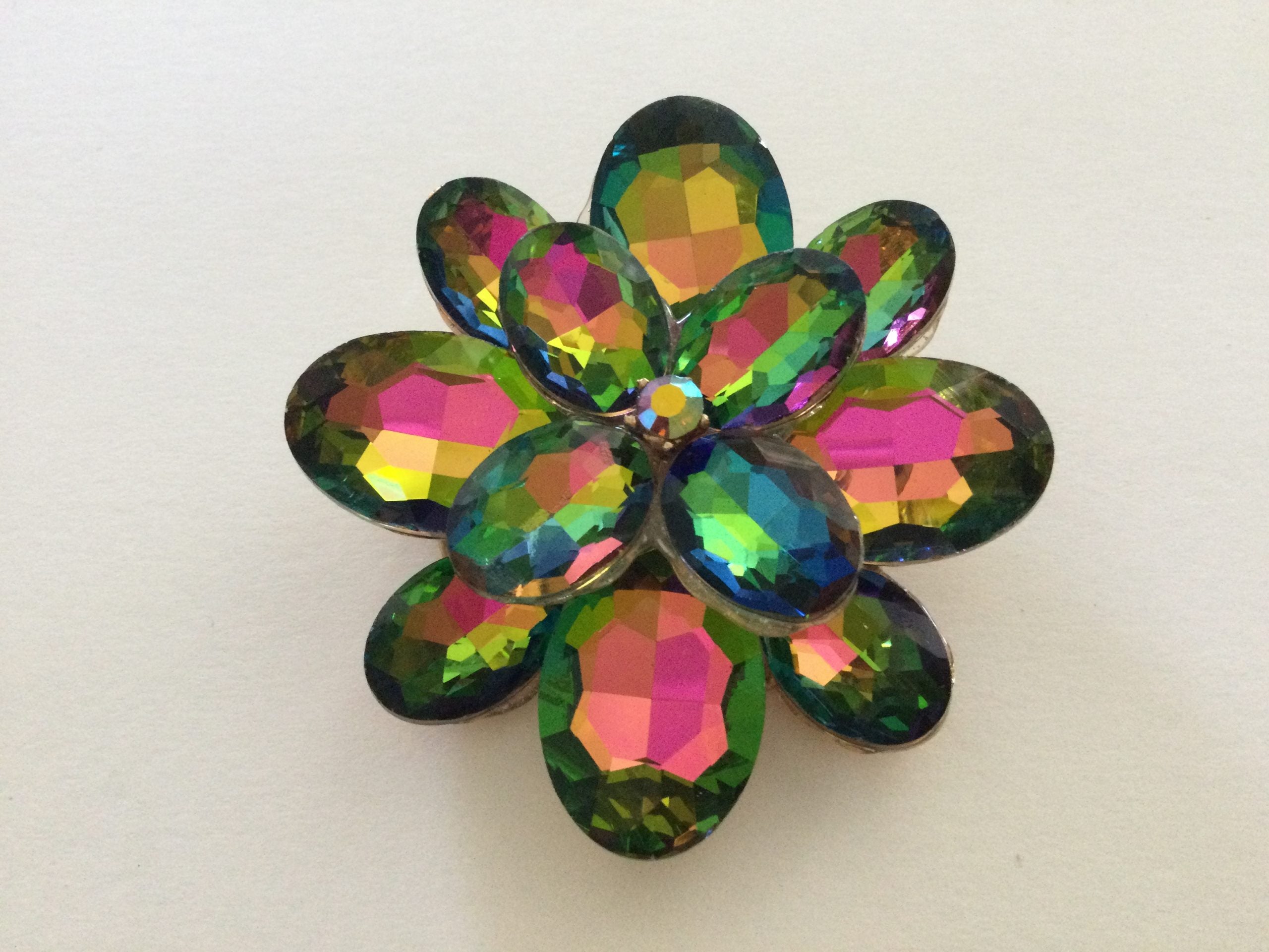 Iridescent Triple Clover Brooch