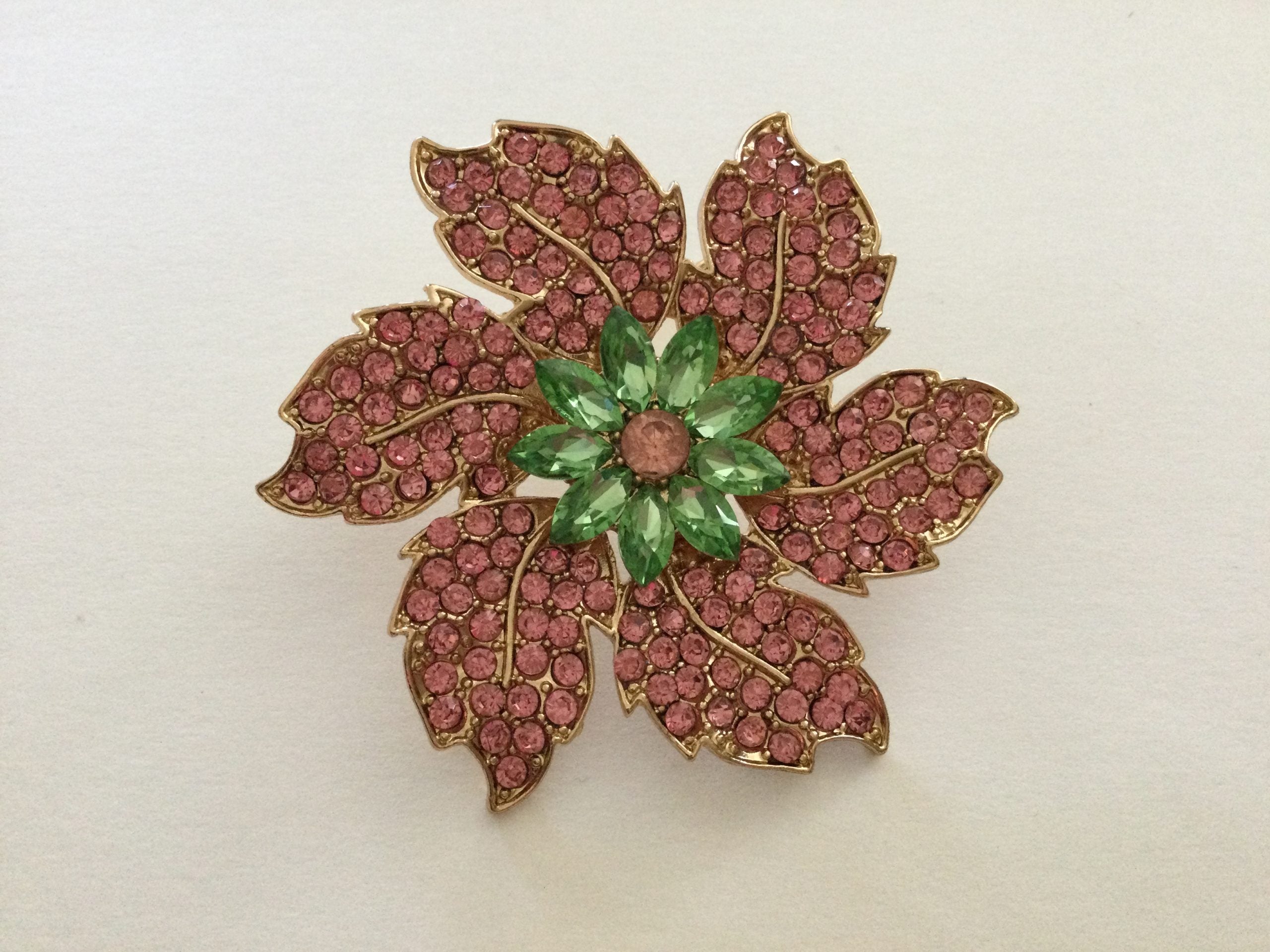Pink & Green Pinwheel Brooch