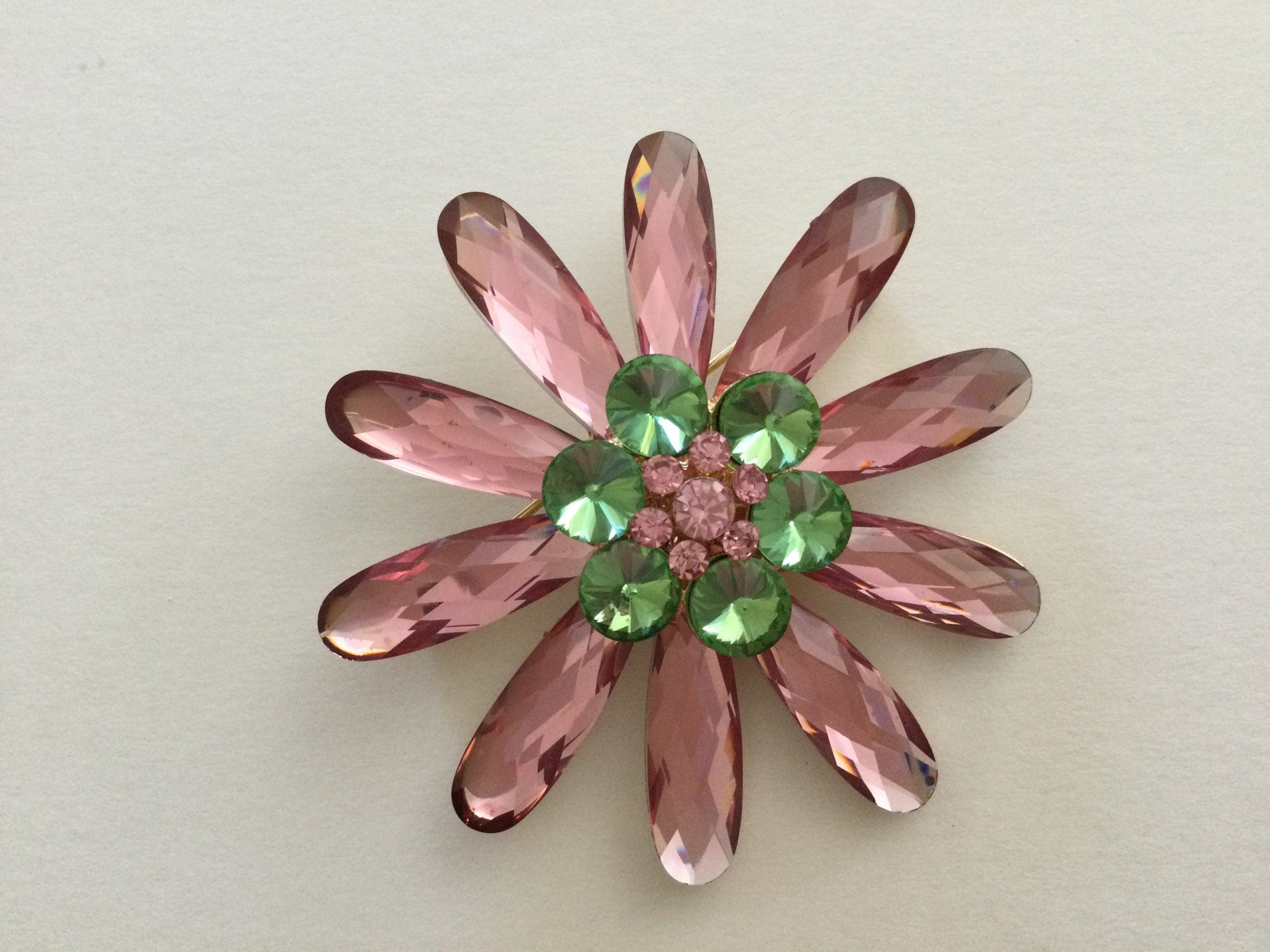 Pink & Green Star Brooch