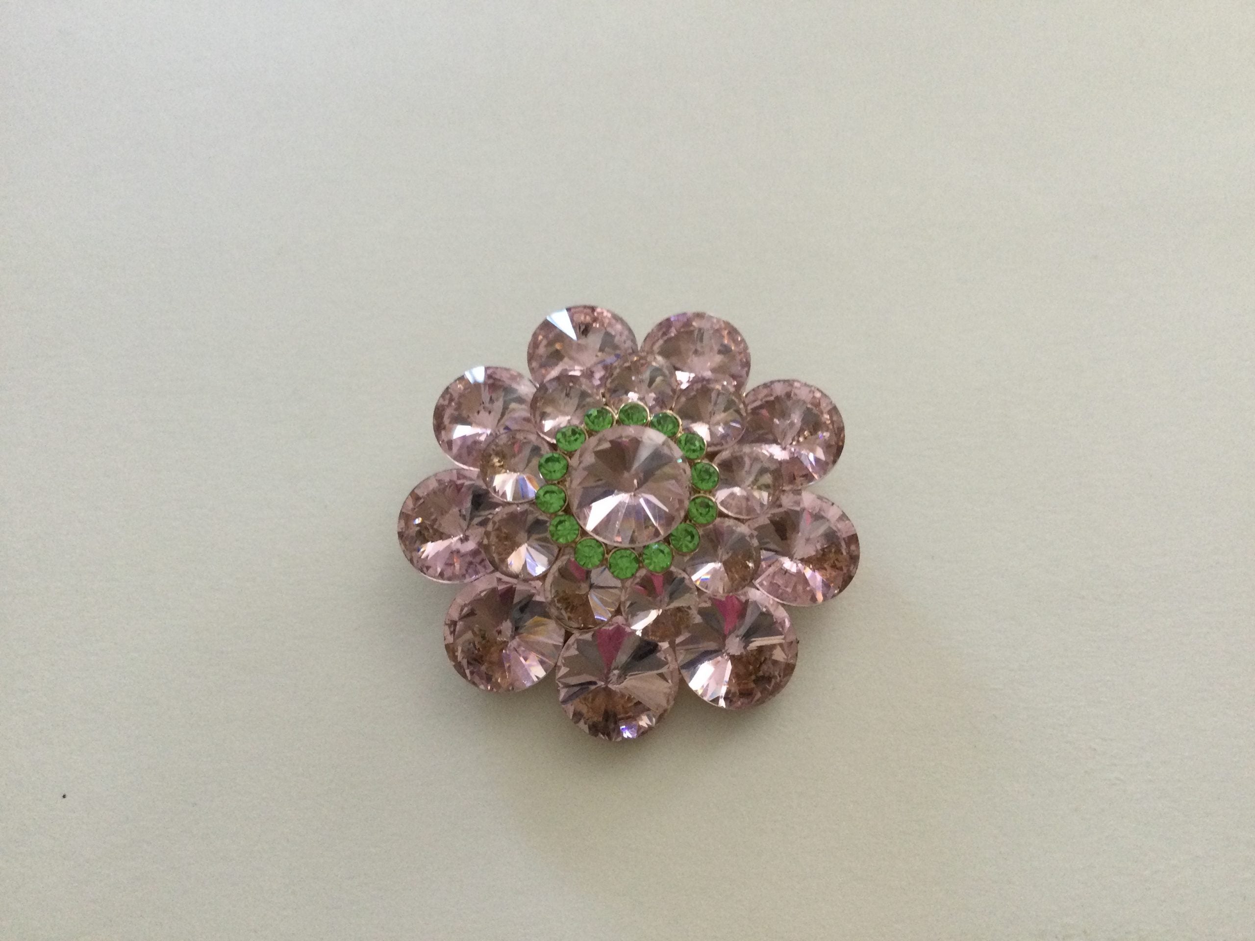 Pink Brooch w/green accent