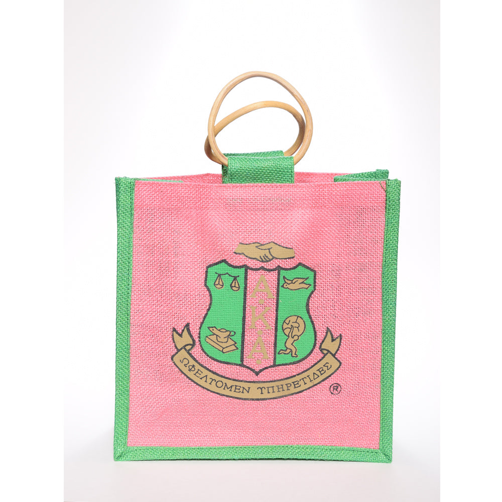 AKA Sm. Jute Shopper w/Crest