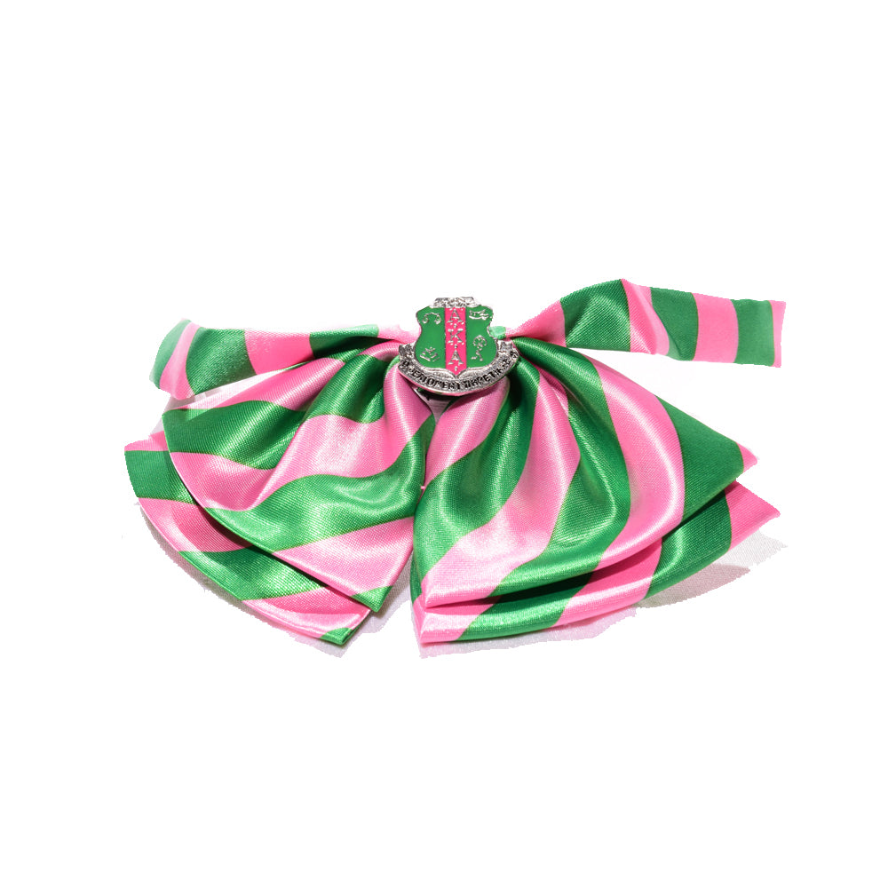 Pink & Green Stiped Bowtie
