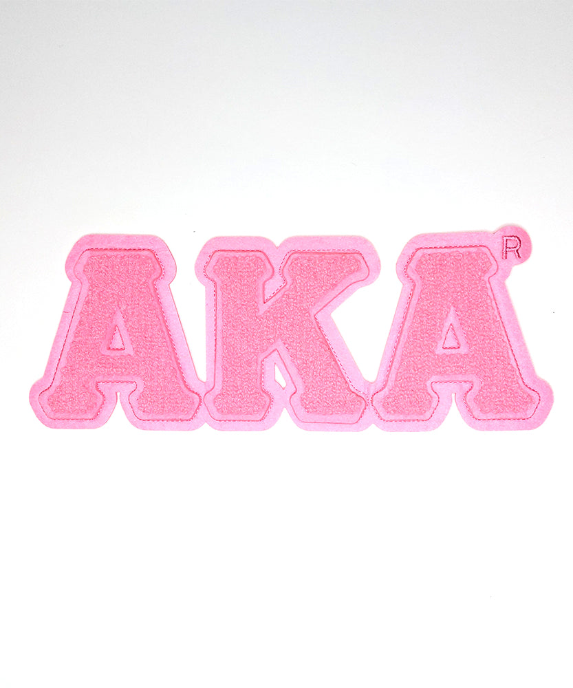 10" Pink AKA chenille iron-on
