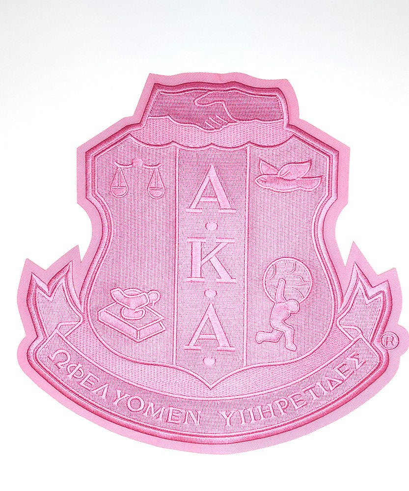 10" Pink Crest iron-on