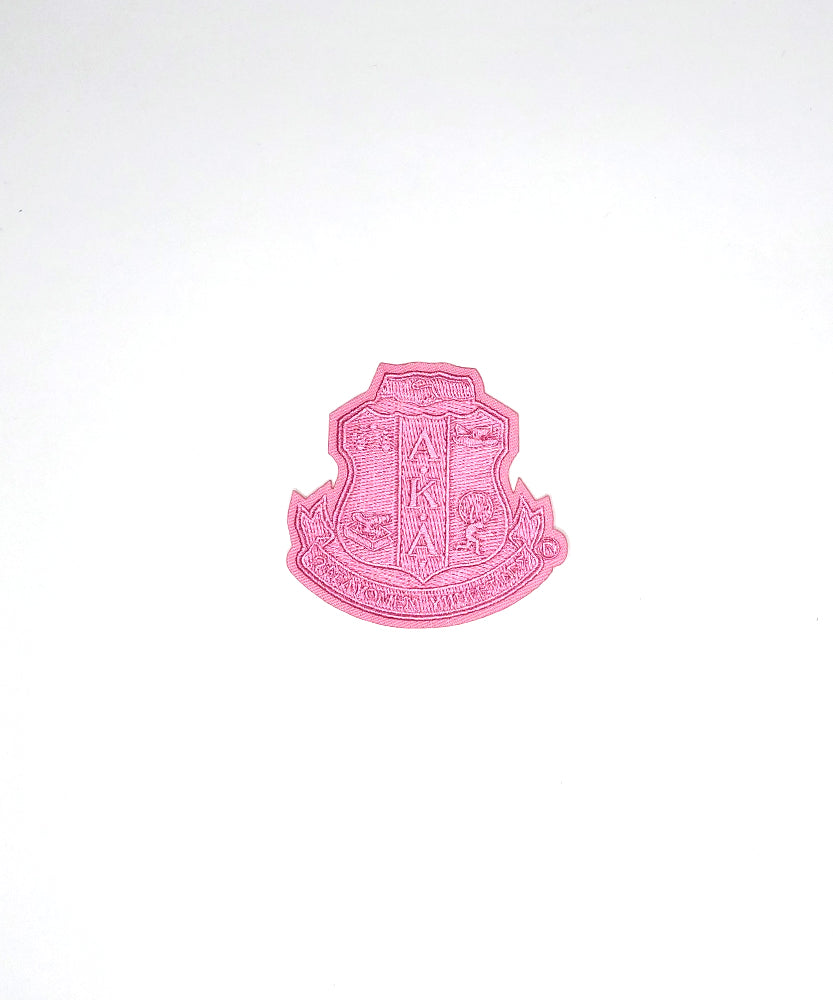 3' pink Crest iron-on