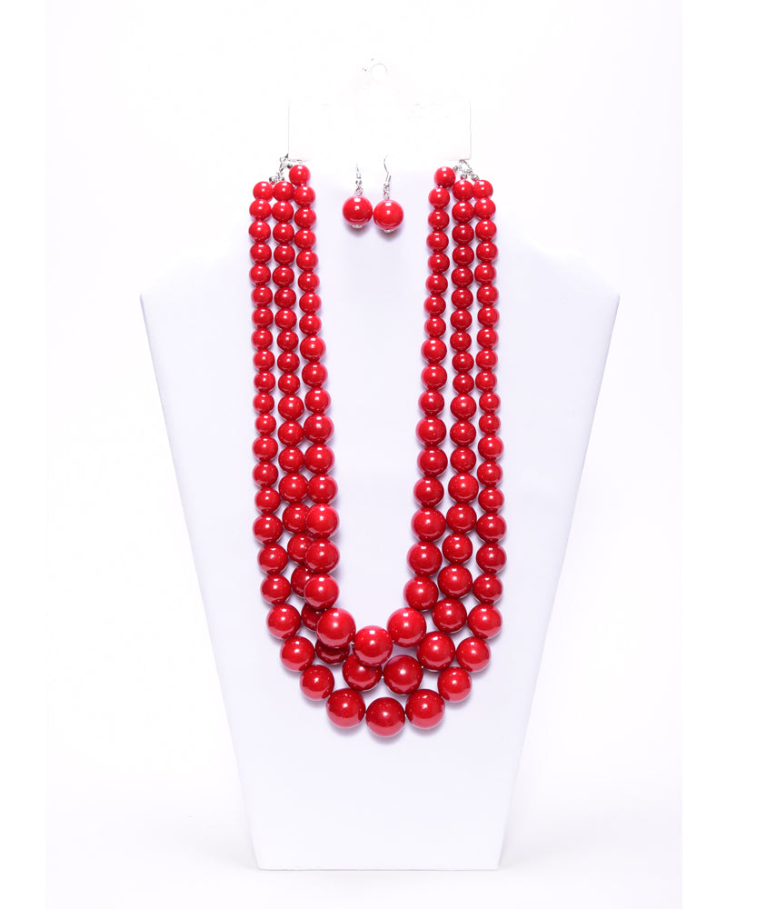 Red 3-Strand Pearls