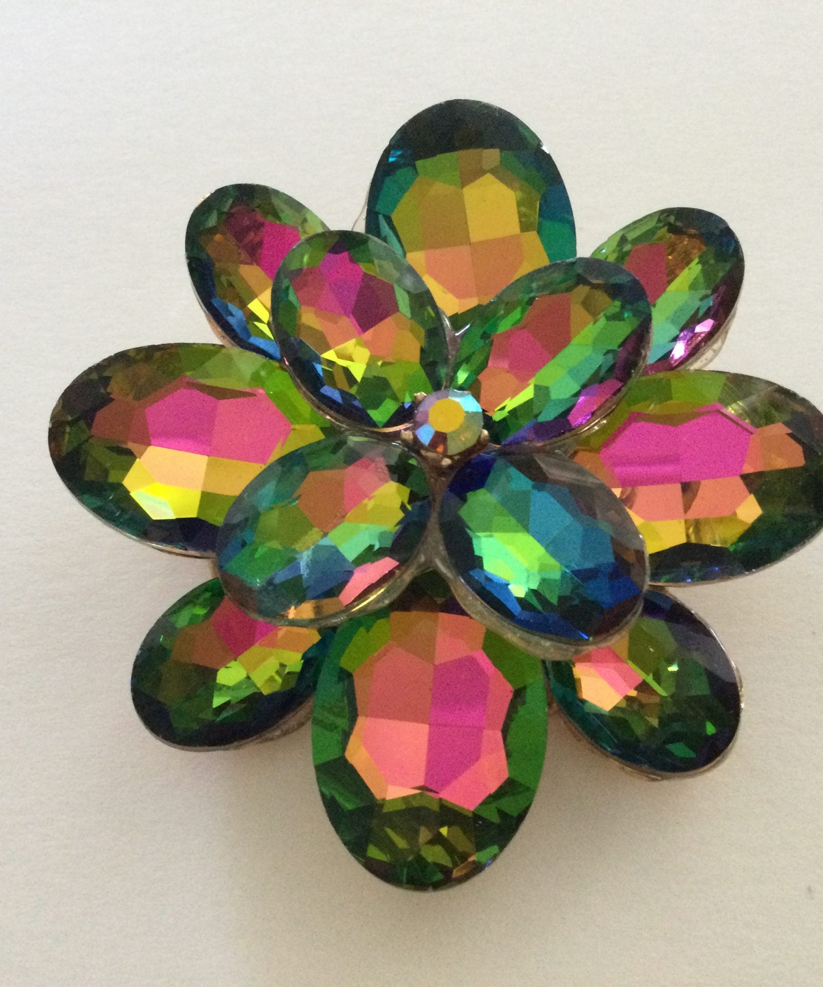 Iridescent Triple Clover Brooch