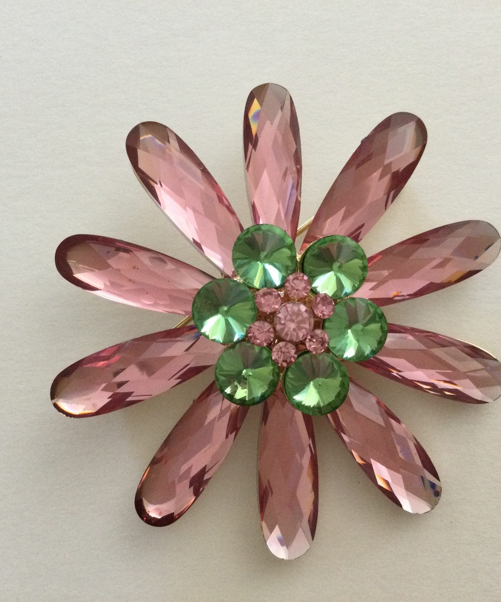 Pink & Green Star Brooch