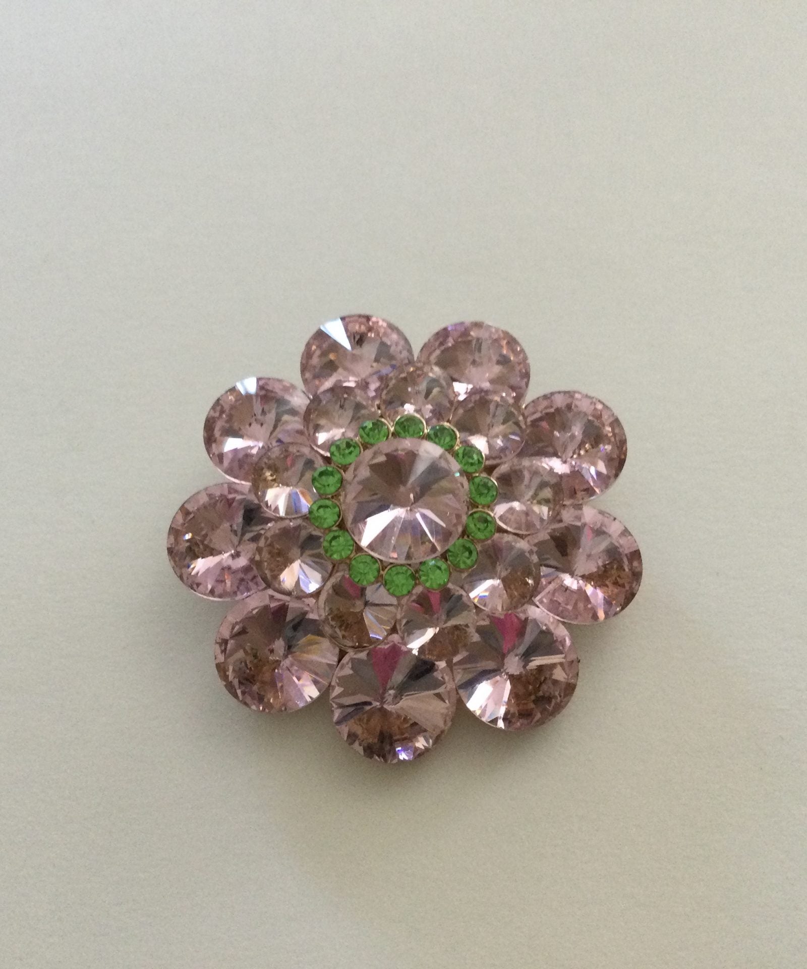 Pink Brooch w/green accent