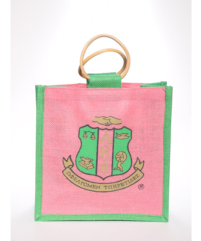 AKA Sm. Jute Shopper w/Crest