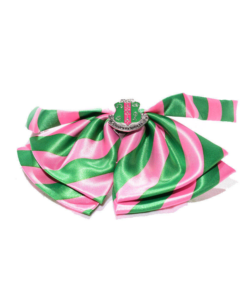 Pink & Green Stiped Bowtie